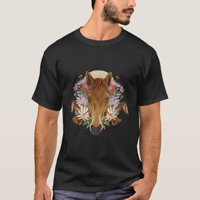 Reitpferd Western Hütte T-Shirt (Vorderseite)