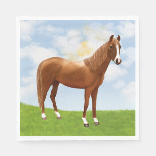 Reitpferd Western Wedding Brown Horse Serviette