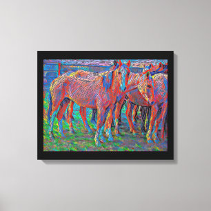 Reitpferde Abstrakte Kunst Leinwanddruck