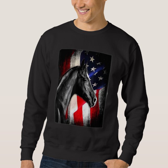 Reitpferde der amerikanischen Flagge Sweatshirt (Vorderseite)