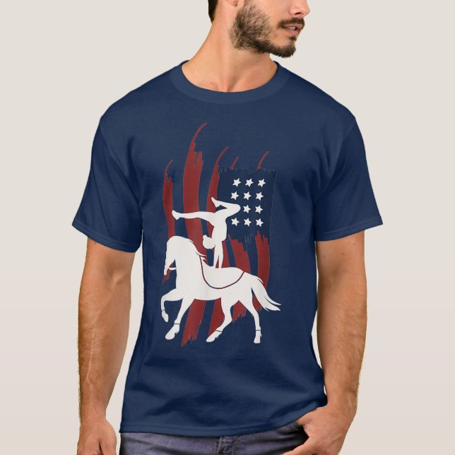 Reitpferde der US-Flagge - Pferde I Vault T-Shirt (Vorderseite)