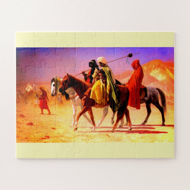 Reitpferde in der Wüste Puzzle (Horizontal)