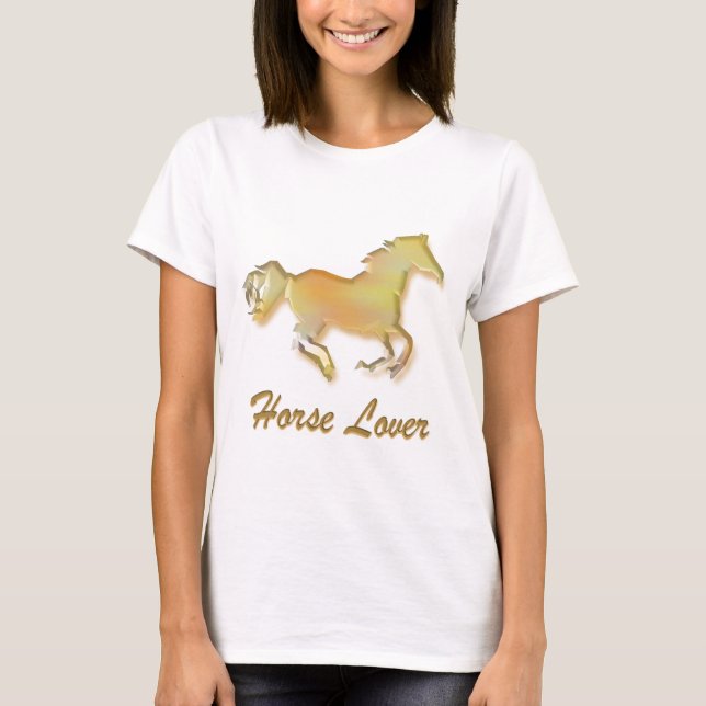 Reitpferde in Gold T-Shirt (Vorderseite)