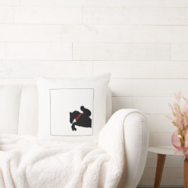 Reitpferde Jumper Silhouette Rote Rosen anzeigen Kissen