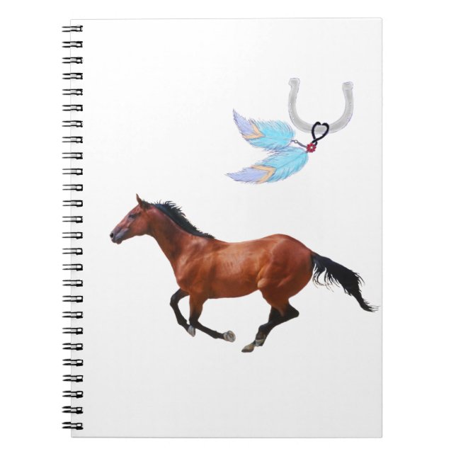 Reitpferde Pferdefeathers Notebook Notizblock (Vorderseite)