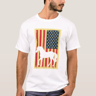 Reitpferde USA American Flag 4. Juli Patriotic Equ T-Shirt