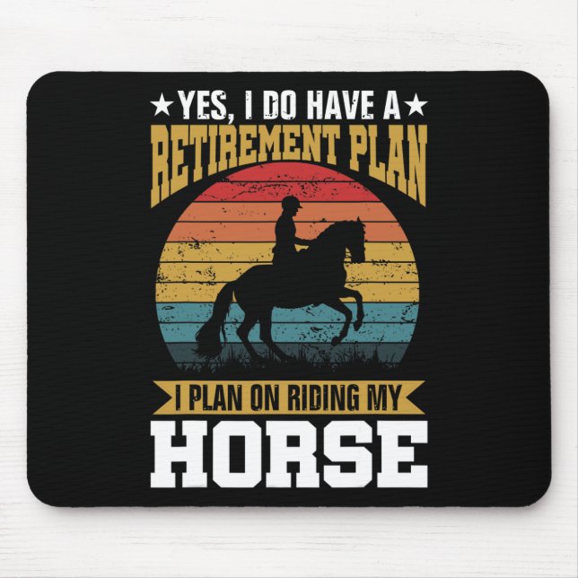 Reitplan Reitpferde Pferde Lover Funny Gi Mousepad (Vorne)