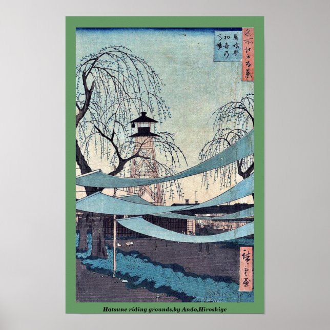 Reitplatz Hatsune, von Ando, Hiroshige Poster (Vorne)