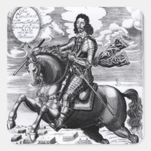 Reitportrait Quadratischer Aufkleber