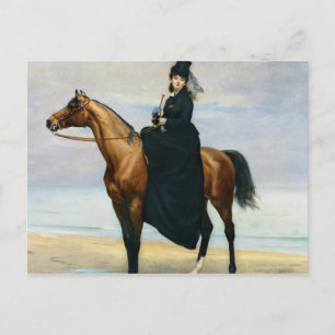 Reitportrait von Mademoiselle Croizette Postkarte