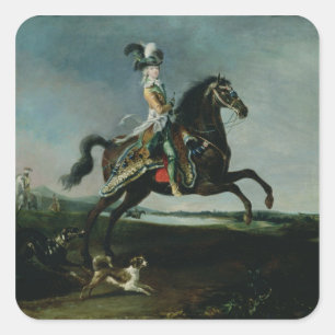Reitportrait von Marie-Antoinette Quadratischer Aufkleber