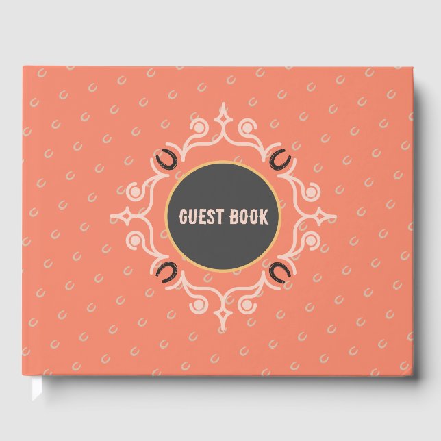 Reitrahmen Lucky Horseshoe Muster Gästebuch (Vorderseite)