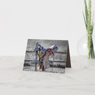 Reitsattel auf dem Corral Fence Western