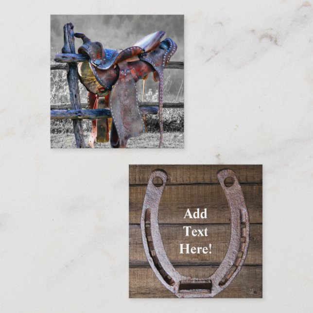 Reitsattel auf dem Western des Korrallenzaubers Mitteilungskarte (Vorne/Hinten)