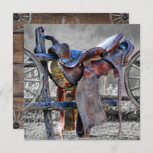 Reitsattel auf dem Western des Korrallenzaubers Mitteilungskarte