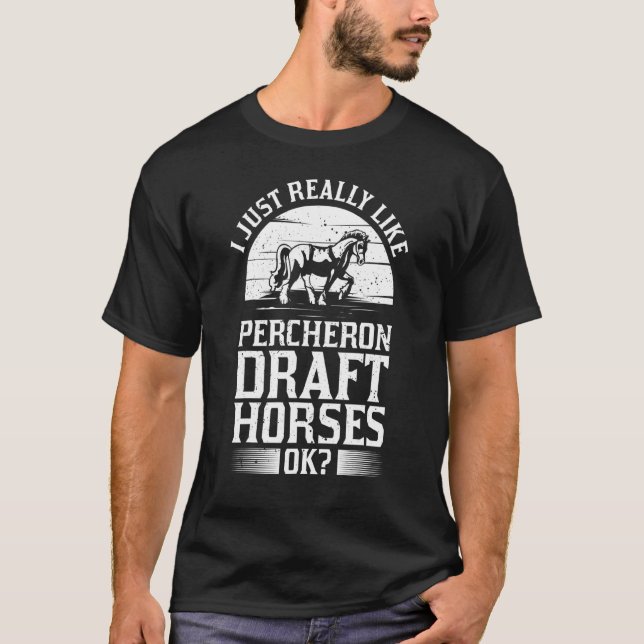 Reitsattel Percheron - Pferderennbahn 1 T-Shirt (Vorderseite)