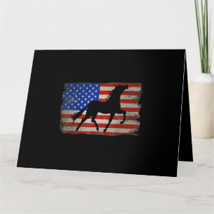 Reitsport Amerikanische Flagge USA Patriotic Horse Karte