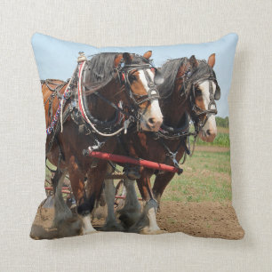 Reitsport Clydesdale Foto Kissen
