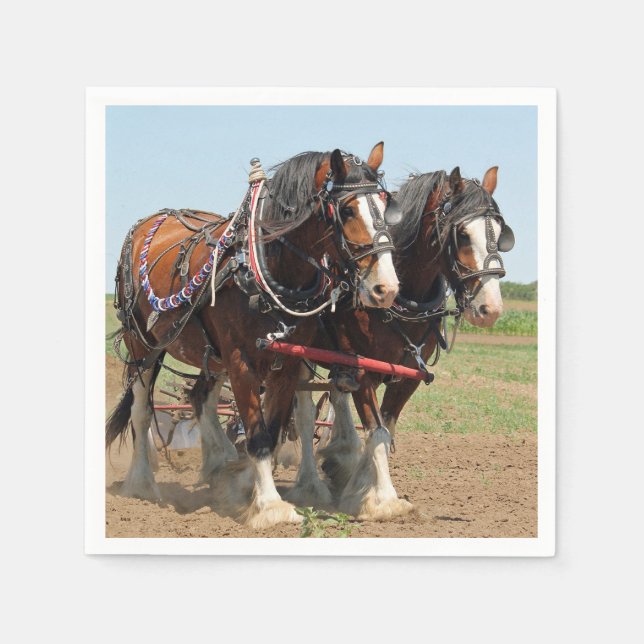 Reitsport Clydesdale Foto Serviette (Vorderseite)