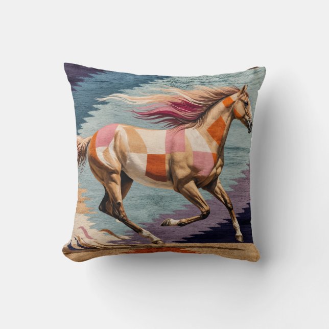 Reitsport Dreams Horse Kilim Pillow Kissen (Vorderseite)