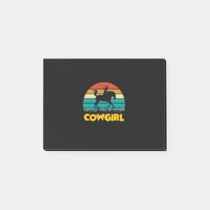 Reitsport-Geschenk Vintage Cowgirl Post-it Klebezettel