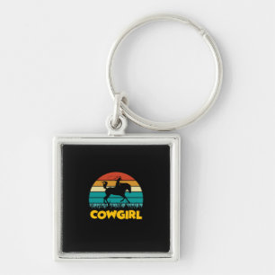 Reitsport-Geschenk Vintage Cowgirl Schlüsselanhänger