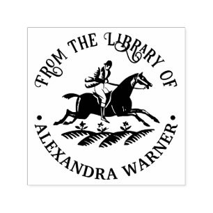 Reitsport Pferd und Reiter Bibliotheksbuch Name Permastempel