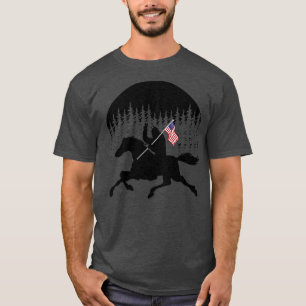 Reitsport Silhouette Usa Flagge T-Shirt