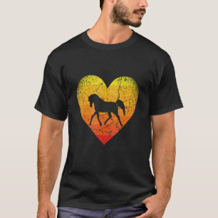 Reitsport vintage Herz Retro T-Shirt