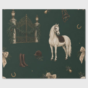 Reitsport-Weihnachtsgrün-Verpackungspapier Geschenkpapier