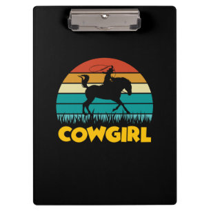 Reitsportgeschenk Vintage Cowgirl Klemmbrett