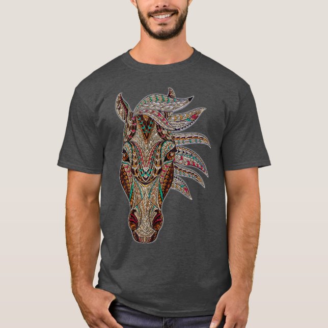Reitstall Abstrakt Art Native American Horse T-Shirt (Vorderseite)