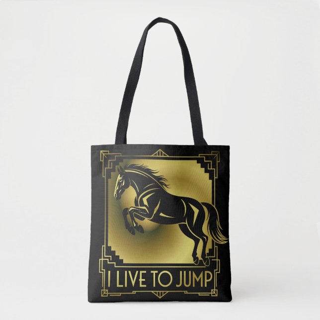 Reitstall I Live to Jump Art Deco (Vorderseite)