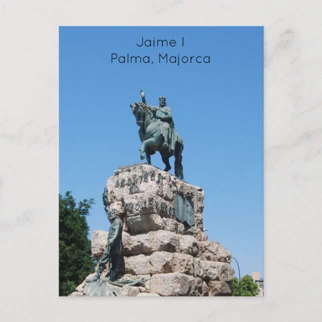 Reitstatue Jaime I. an der Placa Espanya Pos Postkarte (Vorderseite)
