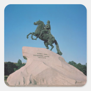 Reitstatue von Peter I. des Großen, 1782 Quadratischer Aufkleber