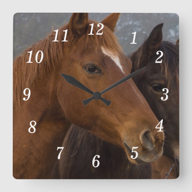 Reitstollen Quadratische Wanduhr (Vorderseite)