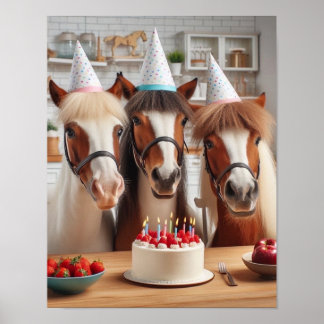 Reitstour Kunst, Pferderäuberparty, Funny Horse Poster