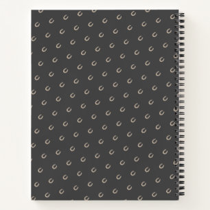 Reittier Mongram Lucky Horseshoe Pattern Notizbuch