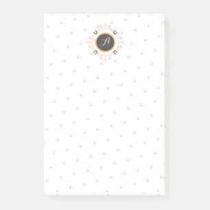 Reittier Mongram Lucky Horseshoe Pattern Post-it Klebezettel
