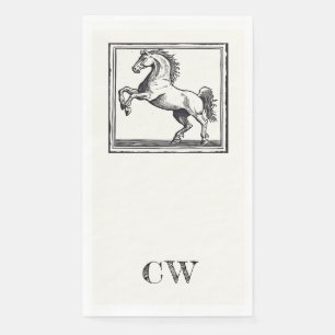 Reittier-Monogramm Vintages Pferd Serviette