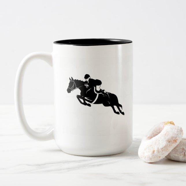 Reittier Zweifarbige Tasse (Mit Donut)