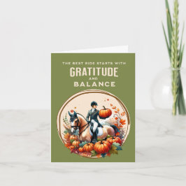 Reittiere Herbst Pumpkin Dankeskarte