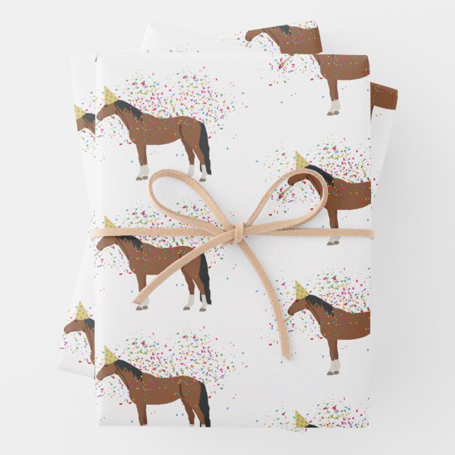 Reittiere mit Party Geschenkpapier Set (Beispiel)
