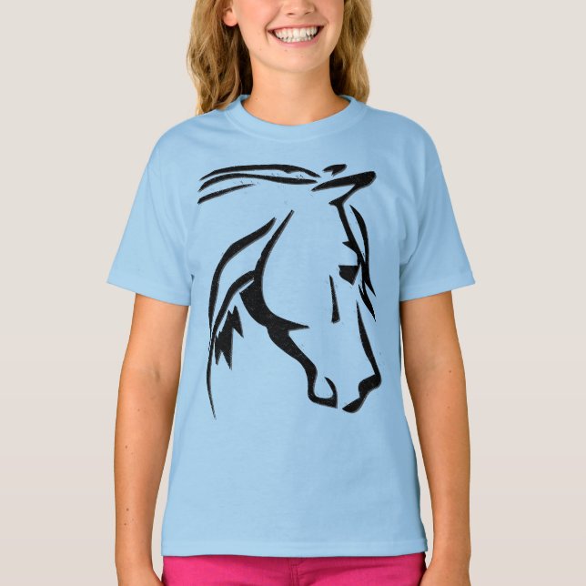 Reittiere - Pferdekopf - Reiten T-Shirt (Vorderseite)