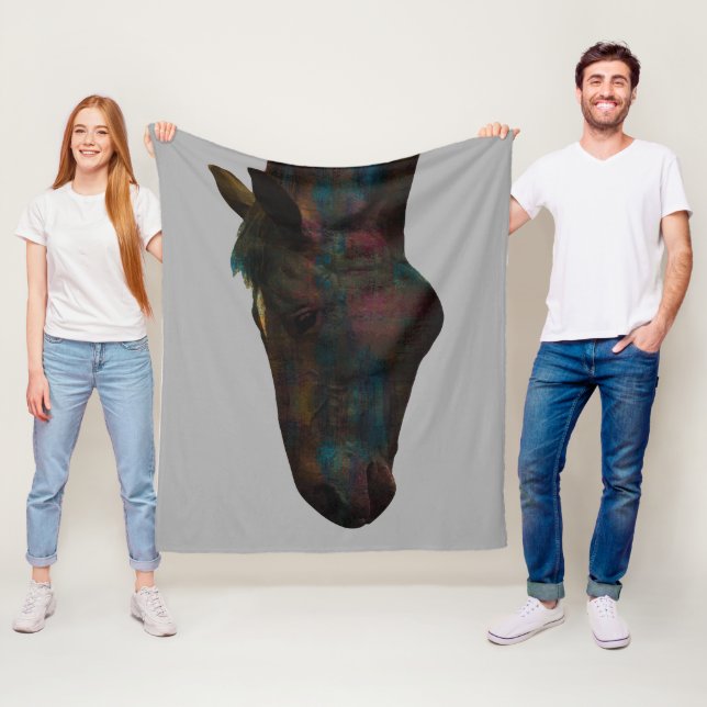 Reittiere Sippe: Farbenfrohe Pferdekopfgestaltung Fleecedecke (Beispiel)