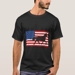 Reittiere - US-Flagge Vintag warmes Blut Dressa T-Shirt