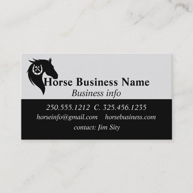 Reitunterricht für Boarding von Pferden Visitenkarte (Vorderseite)