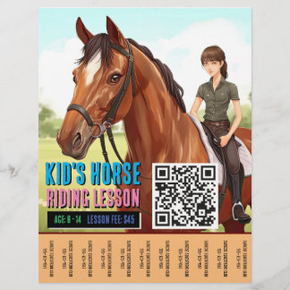 Reitunterricht für Kinder mit QR-Flyer Flyer