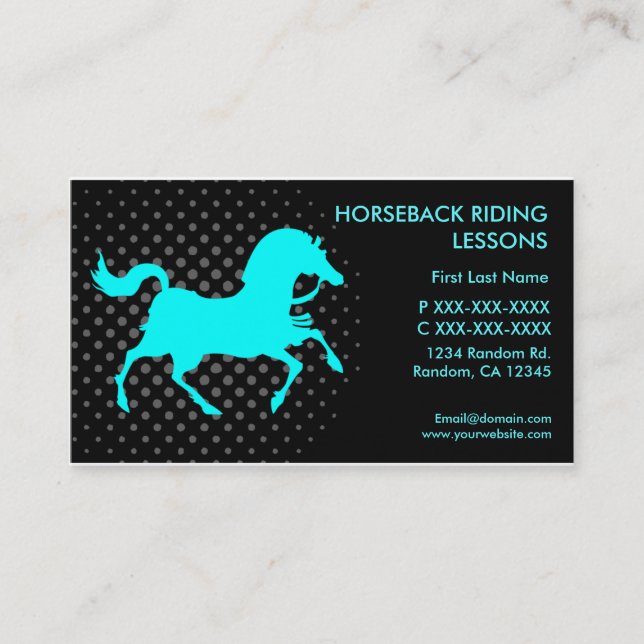 Reitunterricht mit eigenen Visitenkarten Visitenkarte (Vorderseite)