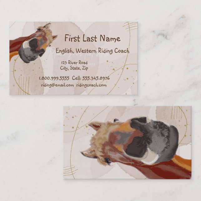 Reitwagen Englisch Western Funny Horse Visitenkarte (Vorne/Hinten)